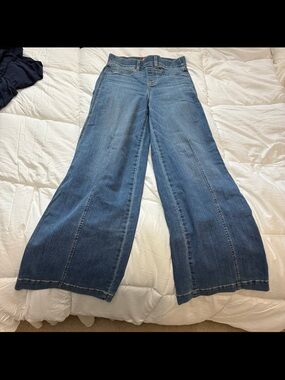 SPANX Wide-Leg Jeans in Medium Blue Wash